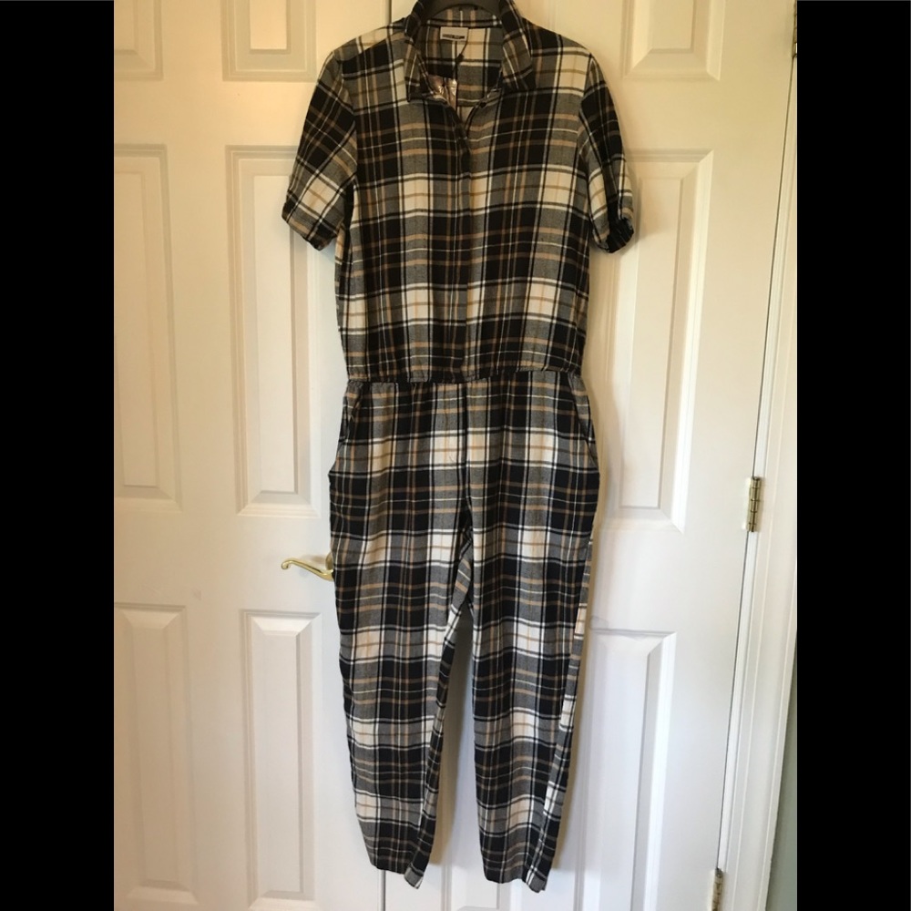 Noisy May Black & White Plaid Jumpsuit